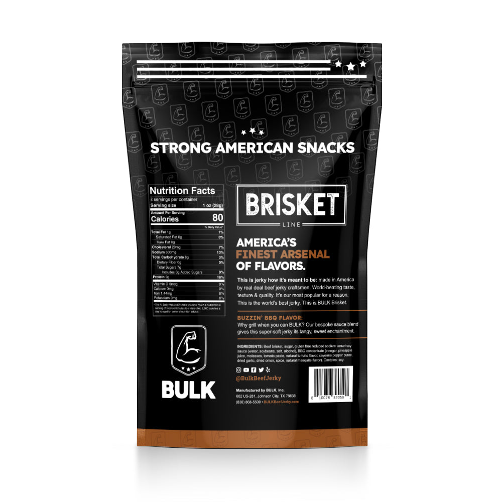 All-Natural BBQ Brisket Beef Jerky - BULK JERKY