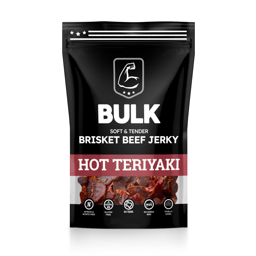 All-Natural Hot Teriyaki Brisket Beef Jerky - BULK JERKY