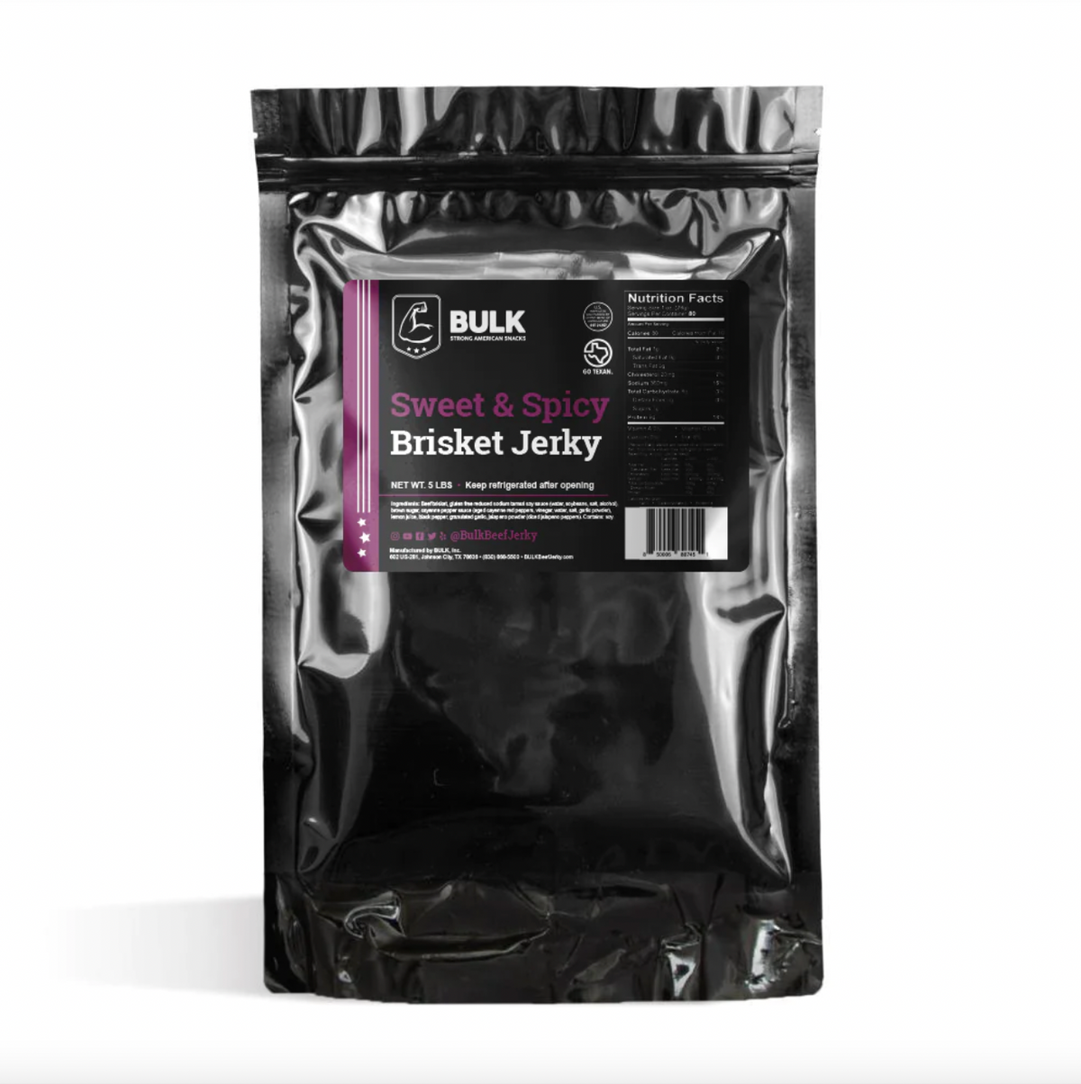 All-Natural Sweet & Spicy Brisket Beef Jerky - BULK JERKY