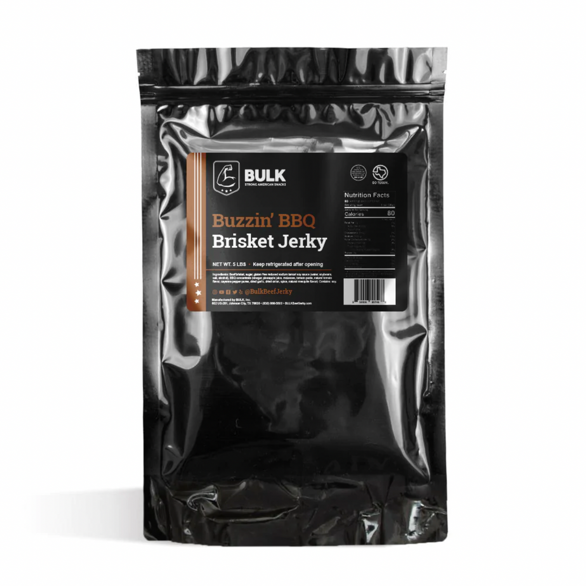 All-Natural BBQ Brisket Beef Jerky - BULK JERKY
