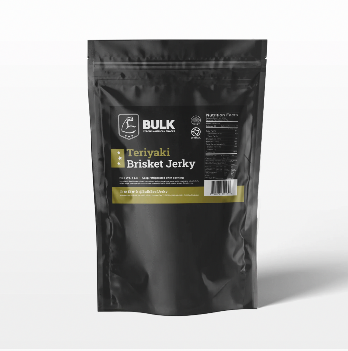 All-Natural Teriyaki Brisket Beef Jerky - BULK JERKY