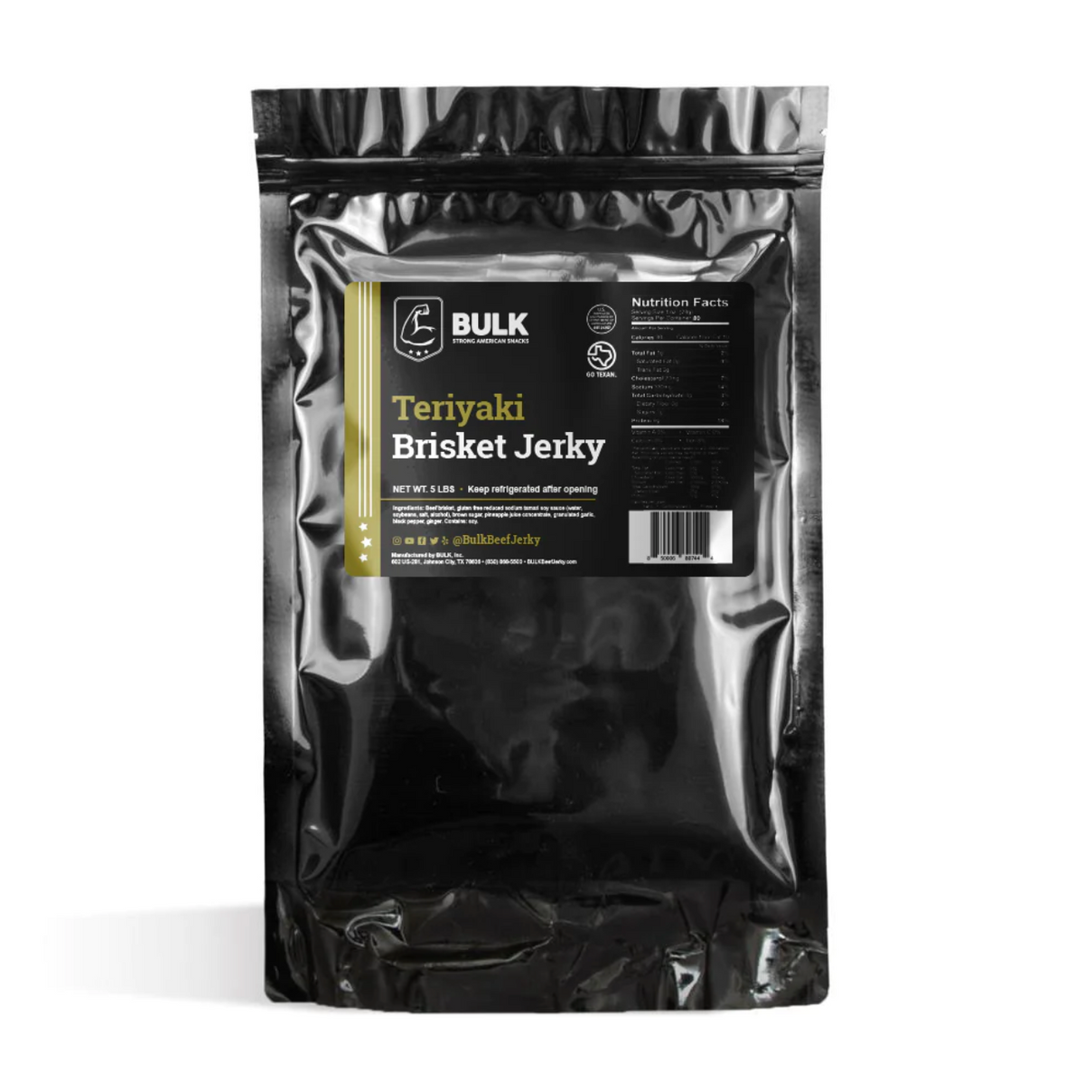 All-Natural Teriyaki Brisket Beef Jerky - BULK JERKY