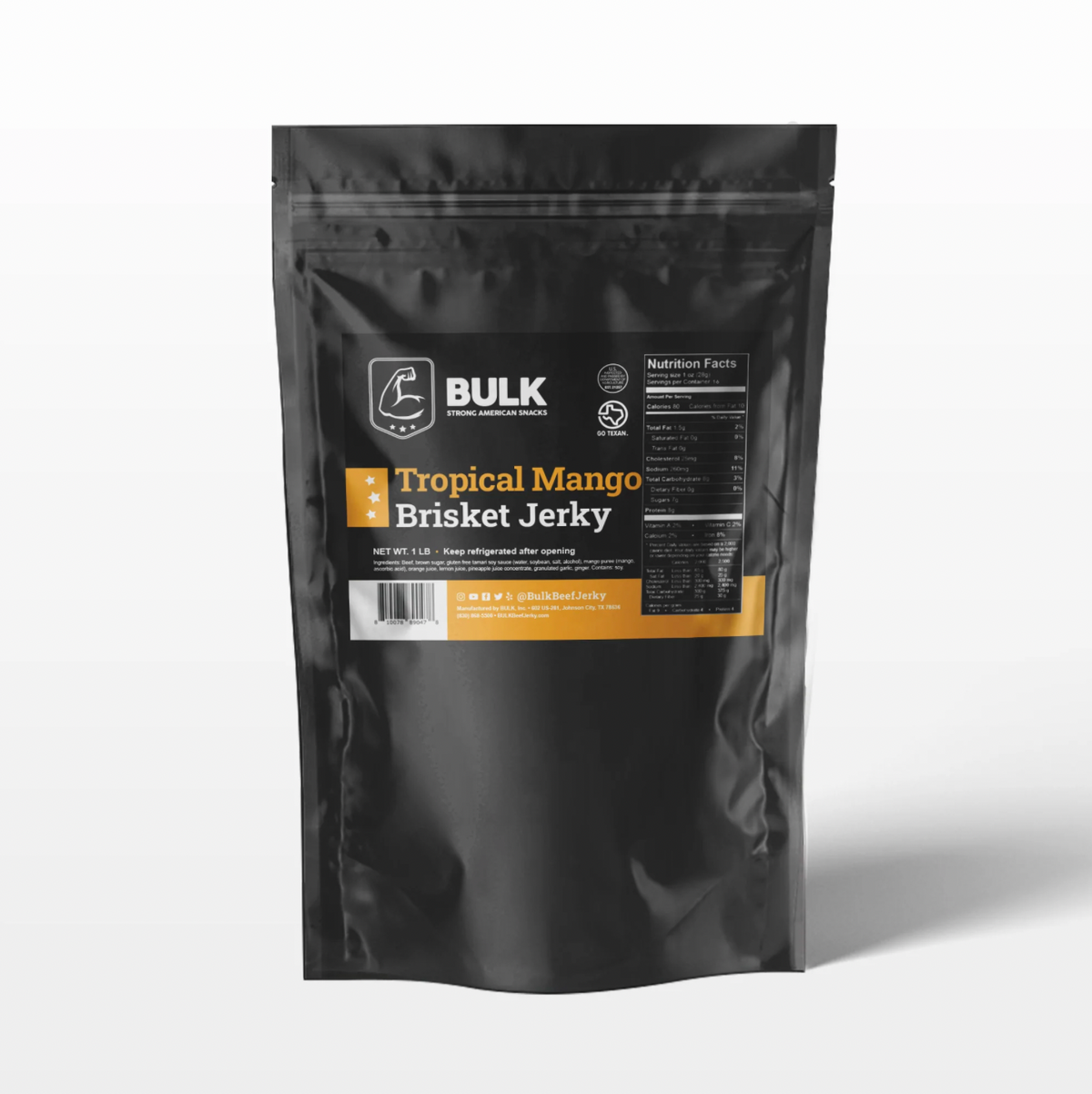 All-Natural Tropical Mango Brisket Beef Jerky - BULK JERKY